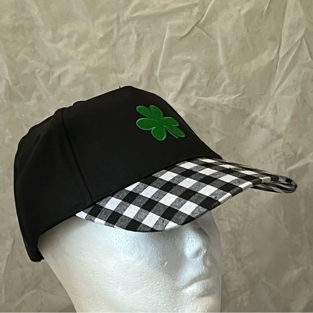 Black and Green Clover St. Patrick's Day Cap